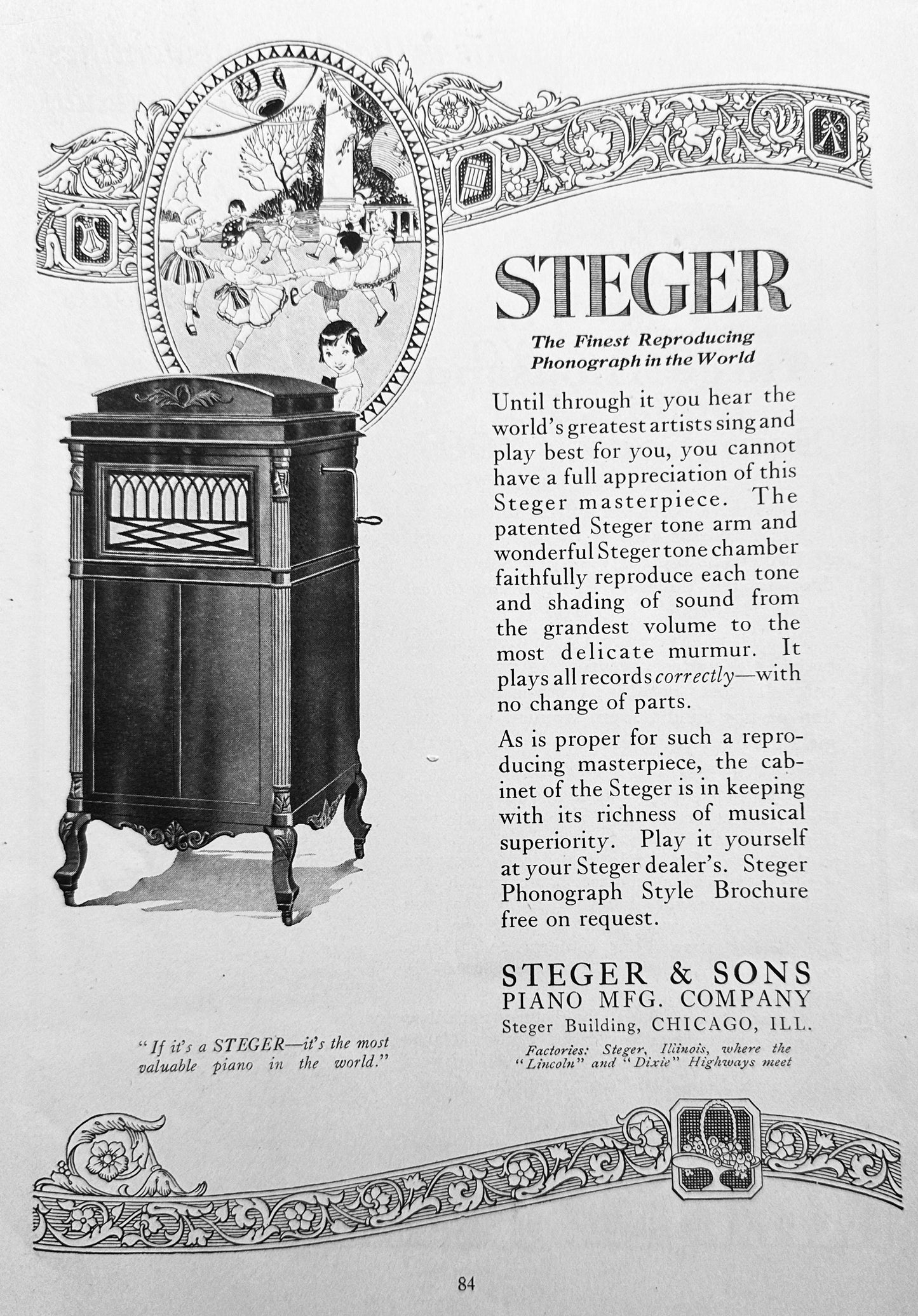 1920 Off-Brand Phonograph - Steger - Chicago, IL Ad #N1239