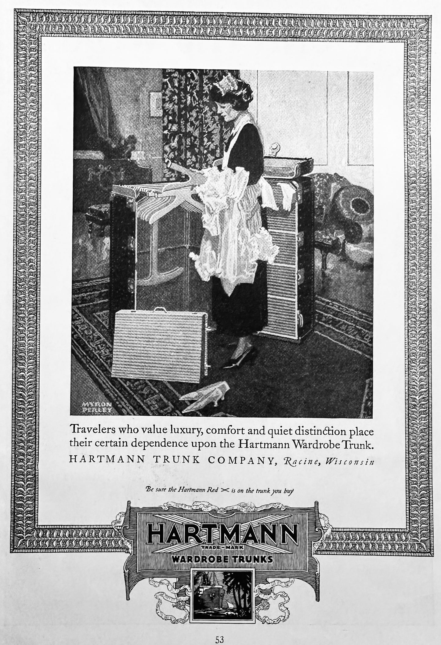 1920 Classic Travel Ads - Wardrobe Trunks & American Express Cheques N1230