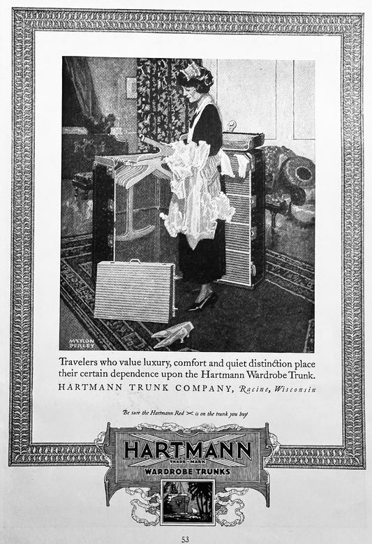 1920 Classic Travel Ads - Wardrobe Trunks & American Express Cheques N1230