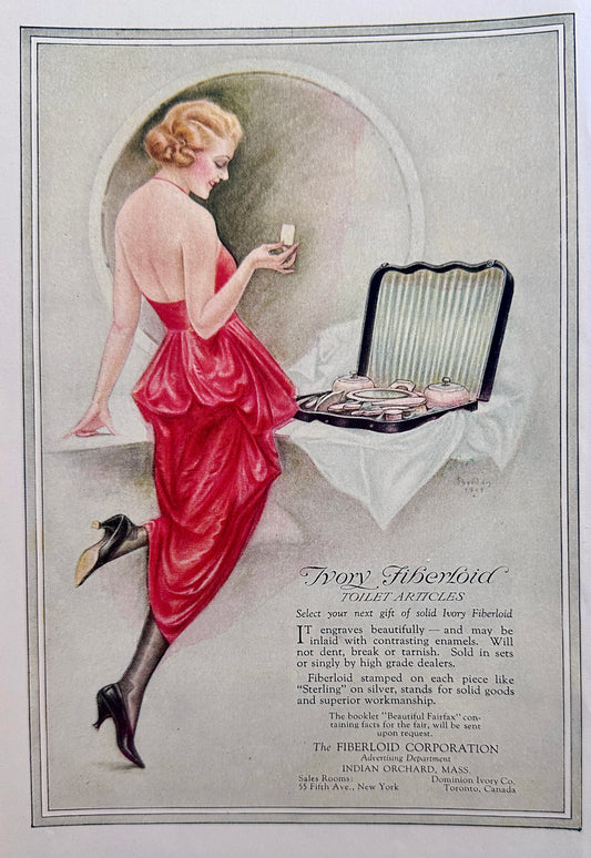 1920 Ivory Fiberloid Toilet Articles Masterpiece Ad - #N1228