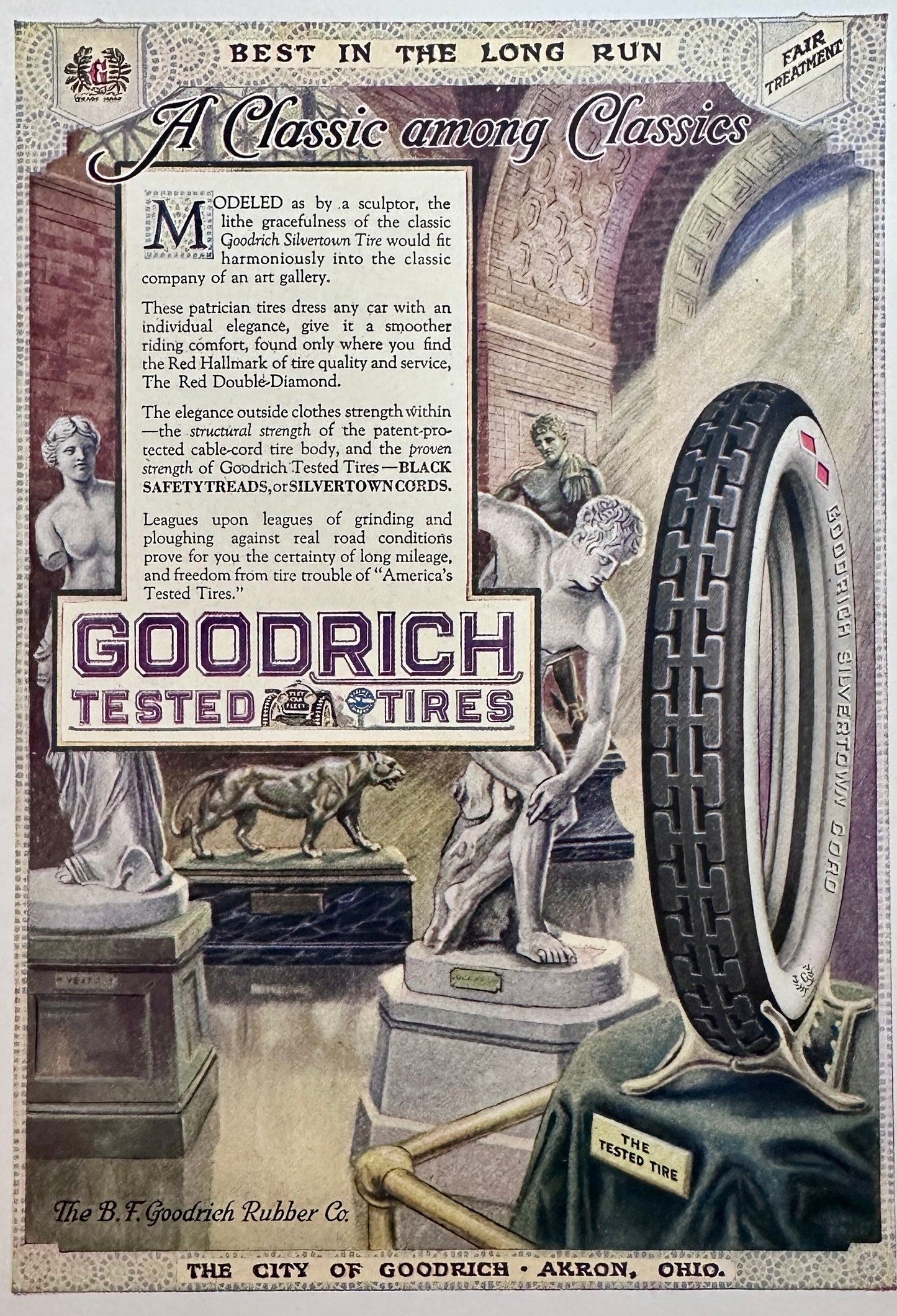 1918 Johns-Manville Colorblende Roofing & Goodrich Tested Tires Ad #N1245