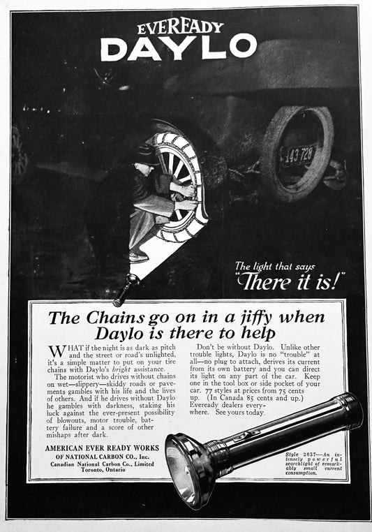 1918 Eveready DAYLO Style 2637 Flashlight Vintage Ad #N1255