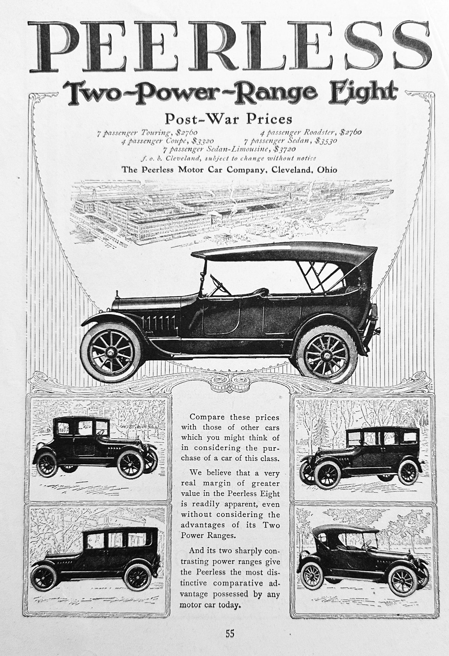 1919 Dual Sided Magazine Ads Peerless Automobile & Ivory Soap Ad #N1262