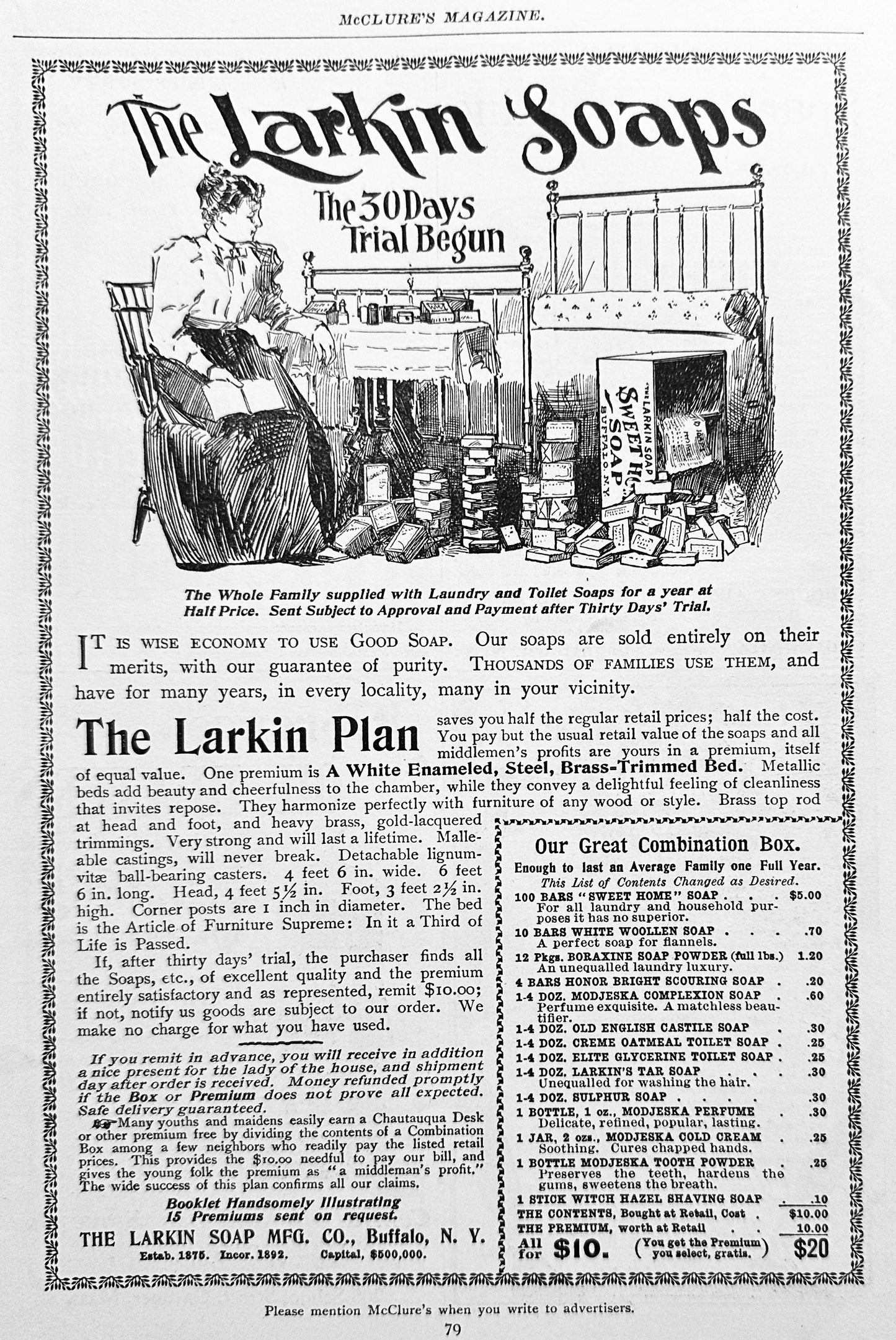 1897 Larkin Soap Mfg. Co Buffalo, NY - The Larkin Plan Ad #N1323