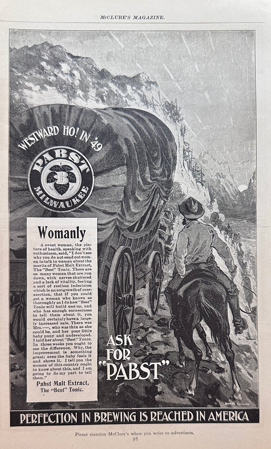 1897 Pabst Malt Ale - Best Tonic - Womanly - Ad #N1318