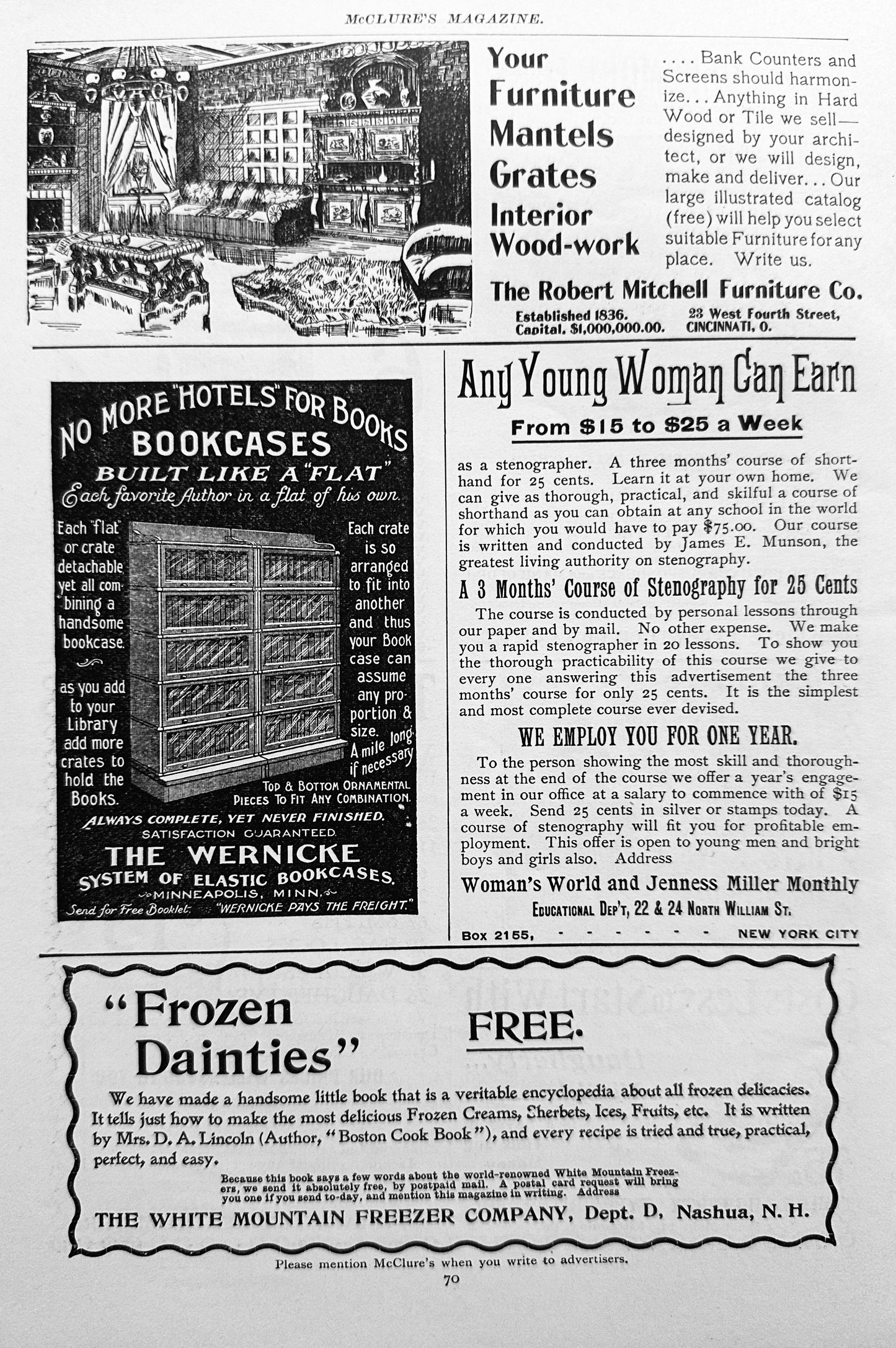 1897 Antique Advertisement Ephemera Globe, Remington, Densmore ++ N1303