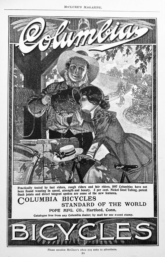 1897 Columbia Bicycles Pope Mfg. CO Hartford Ct Ad #N1302