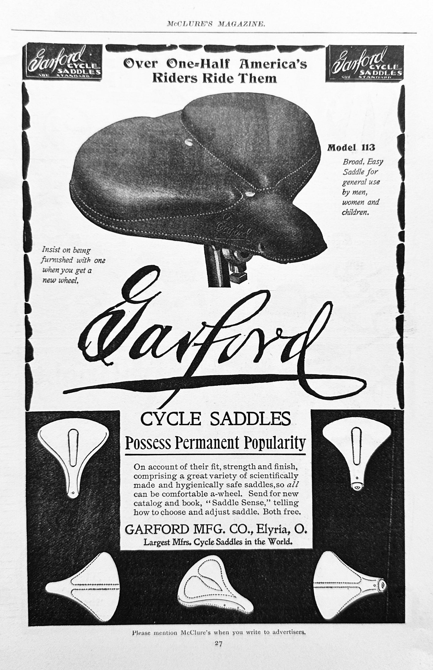 1897 Antique Bicycle Ephemera Magazine Ads Lamps & Saddles #N1293