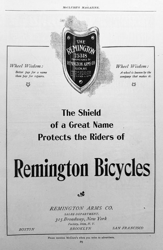 1897 Antique Bicycle Ephemera Remington, Howard, Ben-Hur ++ Ad #N1279