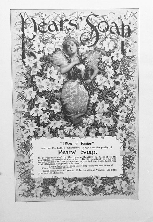 1897 Pears' Soap - Lilies of Easter - Vintage Ephemera Ad #N1274