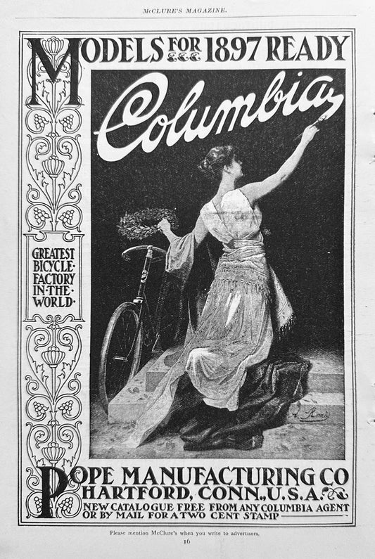 1897 Columbia Bicycles Models for 1897 Ready - Pope MFG AD #N1272-1-2