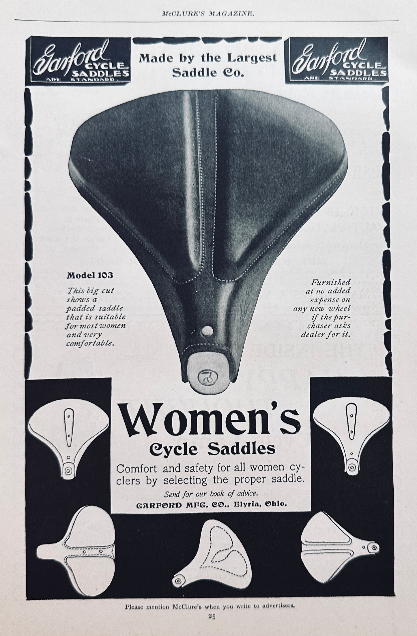 1897 Bicycle Accessories Vintage Ads - Lamps & Saddles Ad #N1268