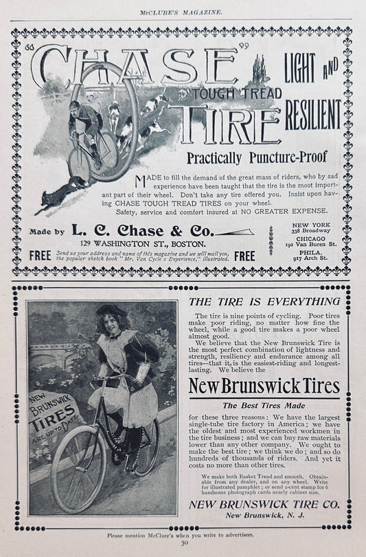 1897 Antique Bicycle & Bicycle Advertisements Ephemera AD#N1267