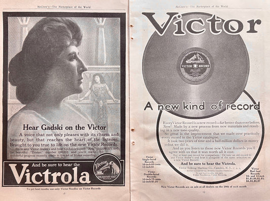 1910 Victrola & Victor Records (2-Page) Ad #N1332