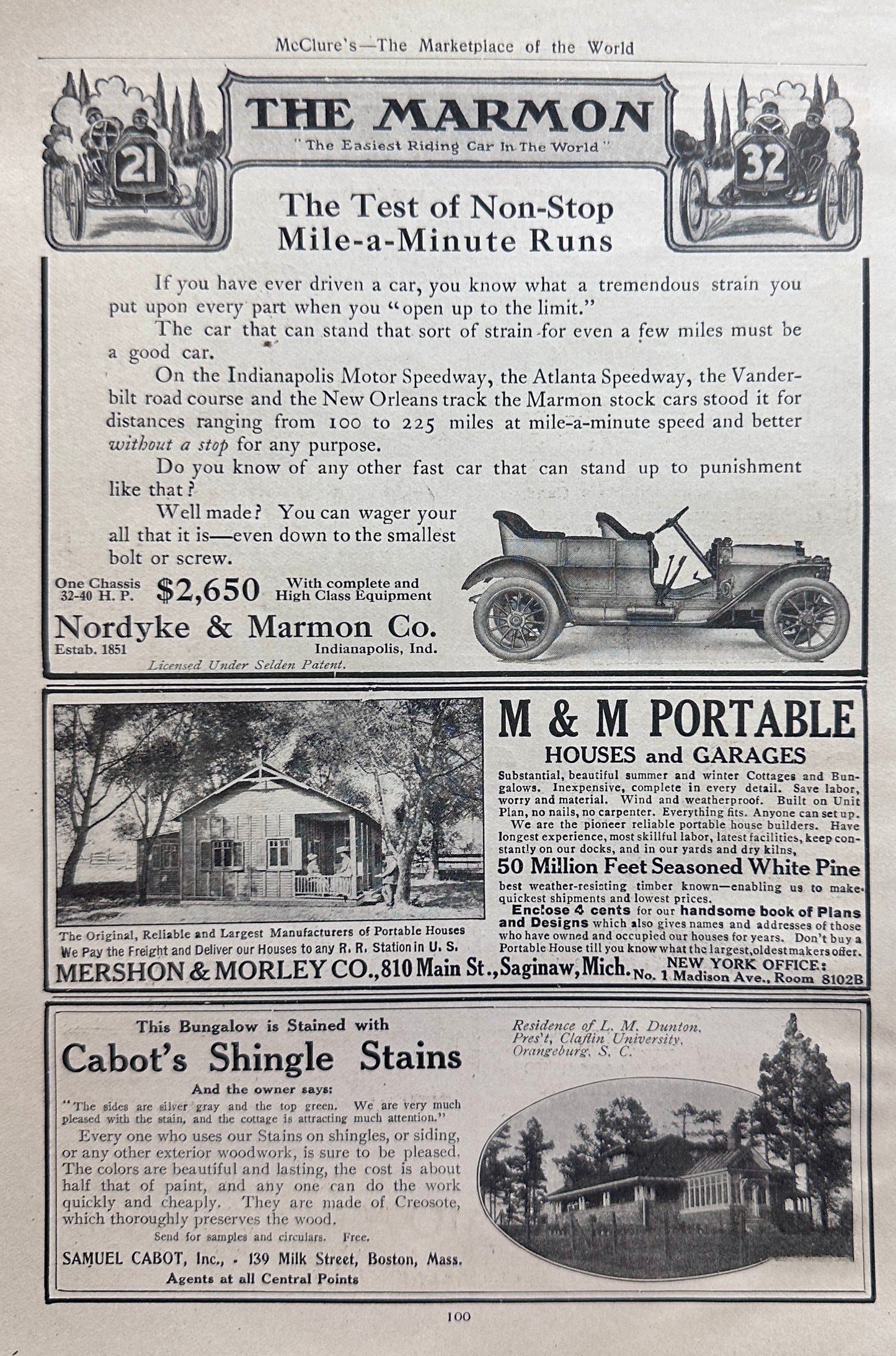 1910 Marmon Touring Car - Indianapolis, IN Marque Ad #N1343