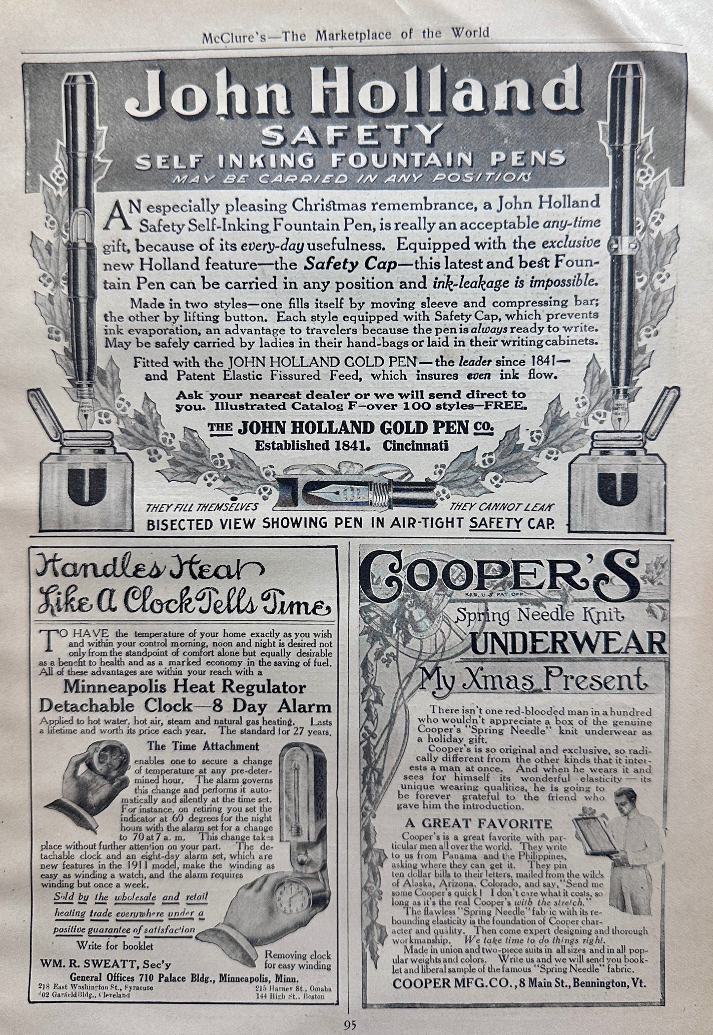 1910 Parker Fountain Pens & John Holland Fountain Pen Ads #N1355