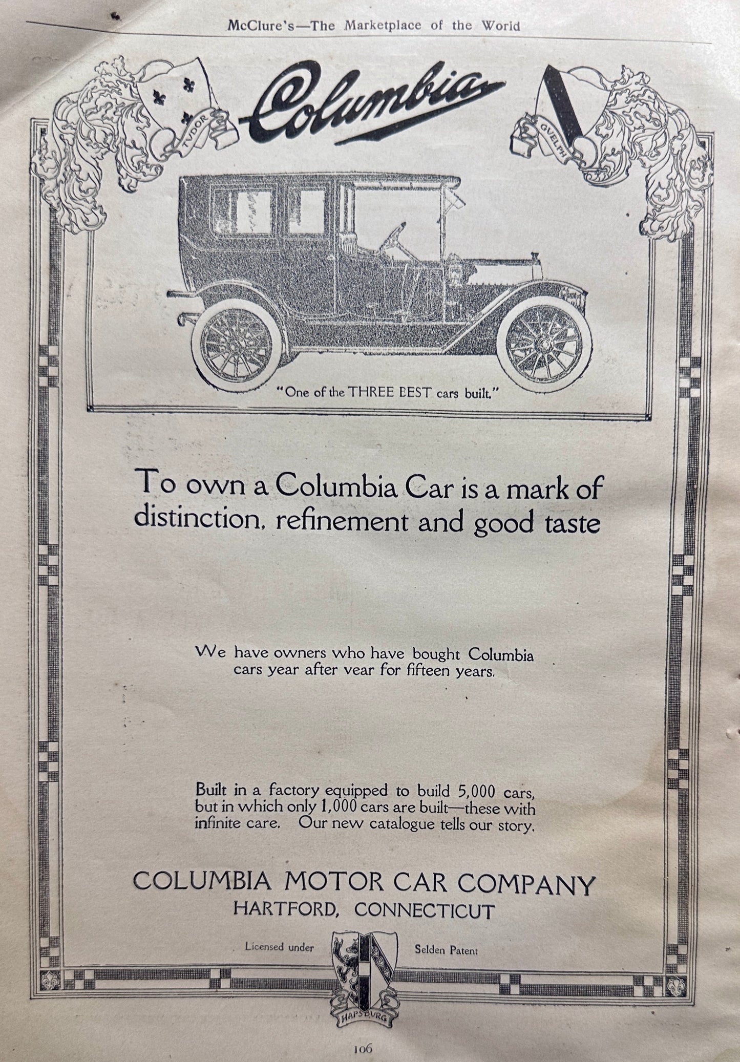 1910 Elmore Valveless 2-Cycle & Columbia Automobile Ads #N1358
