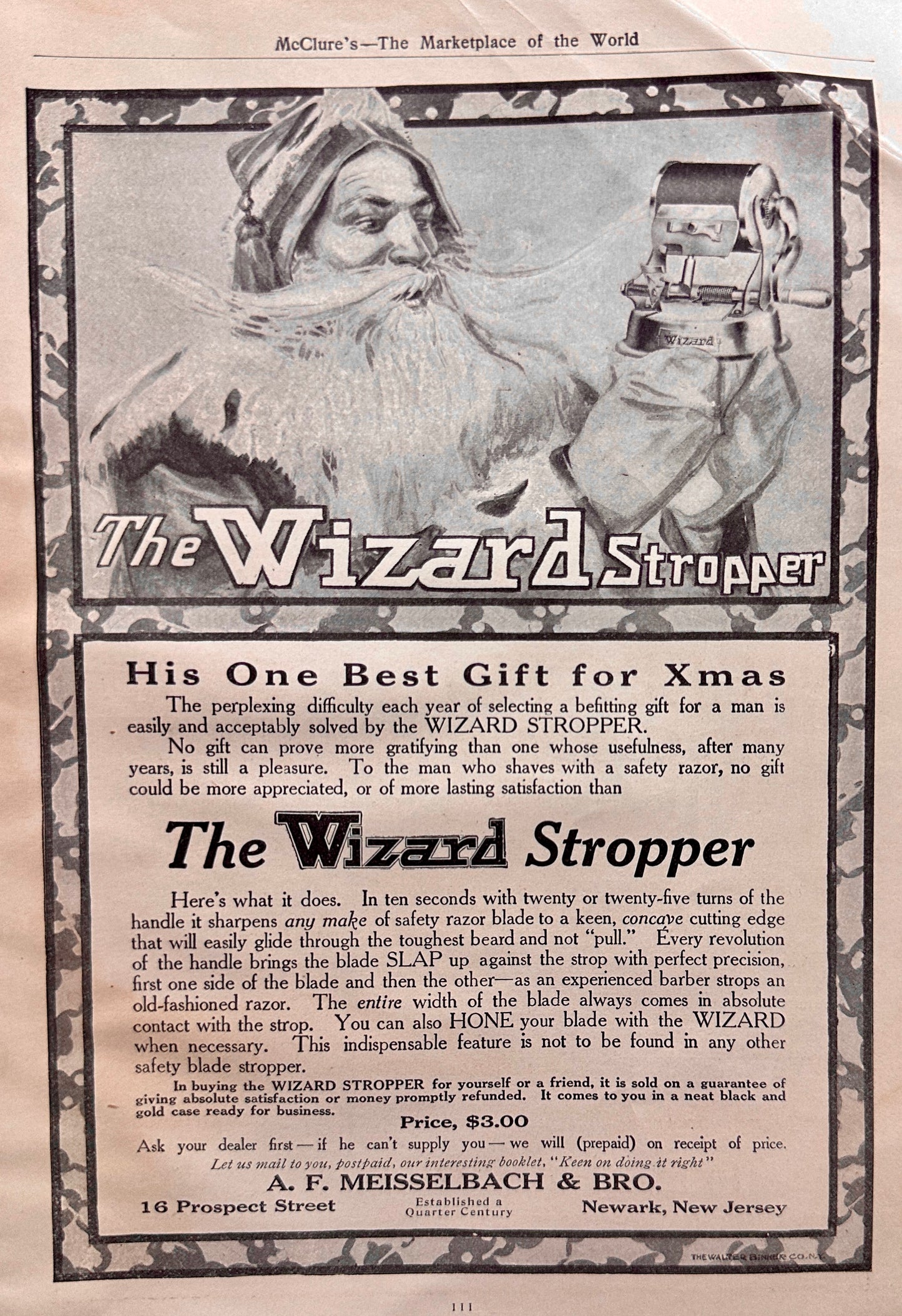 1910 The Wizard Stropper & Regina Pneumatic Cleaner & Music Box Ad #N1361
