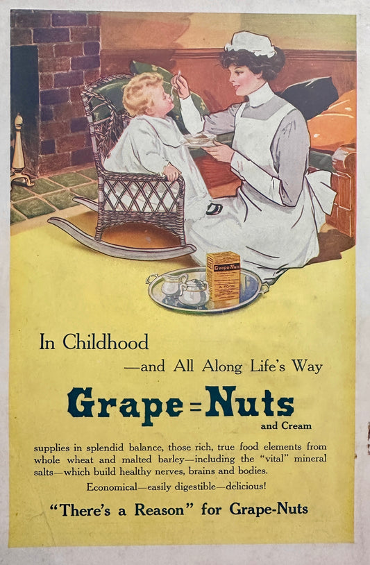 1915 Dual Sided Pantry Ad Grape-Nuts Cereal & Libby's Luncheon Meats AD# N1418