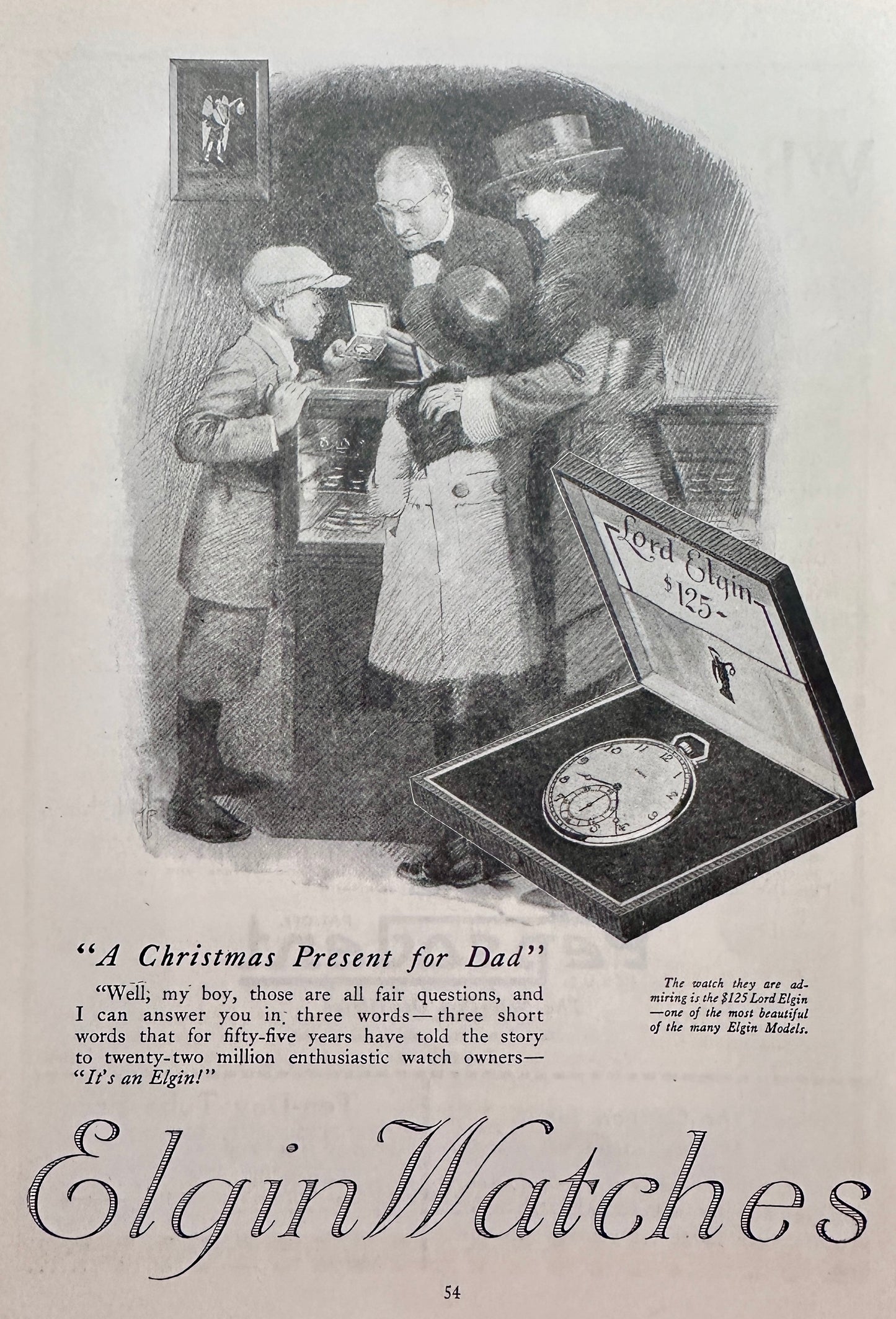 1919 Elgin Watches - A Christmas Present for Dad - Ad #N1426 Lord Elgin