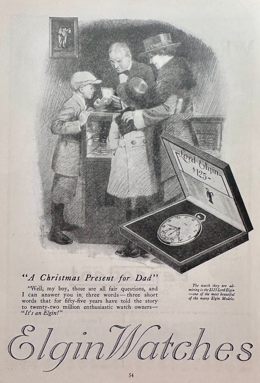 1919 Elgin Watches - A Christmas Present for Dad - Ad #N1426 Lord Elgin