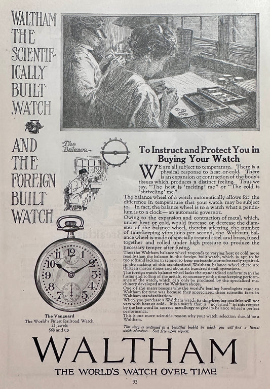 1919 Waltham Watches- Instruct & Protect in Watch Buying Ad #N1423