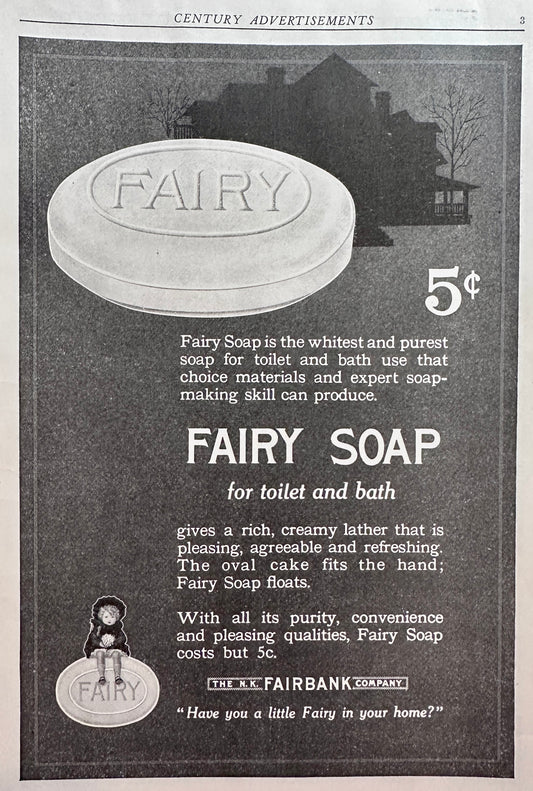 1916 Fairy Soap for Toilet & Bath Just 5 Cents/bar Ad #N1436