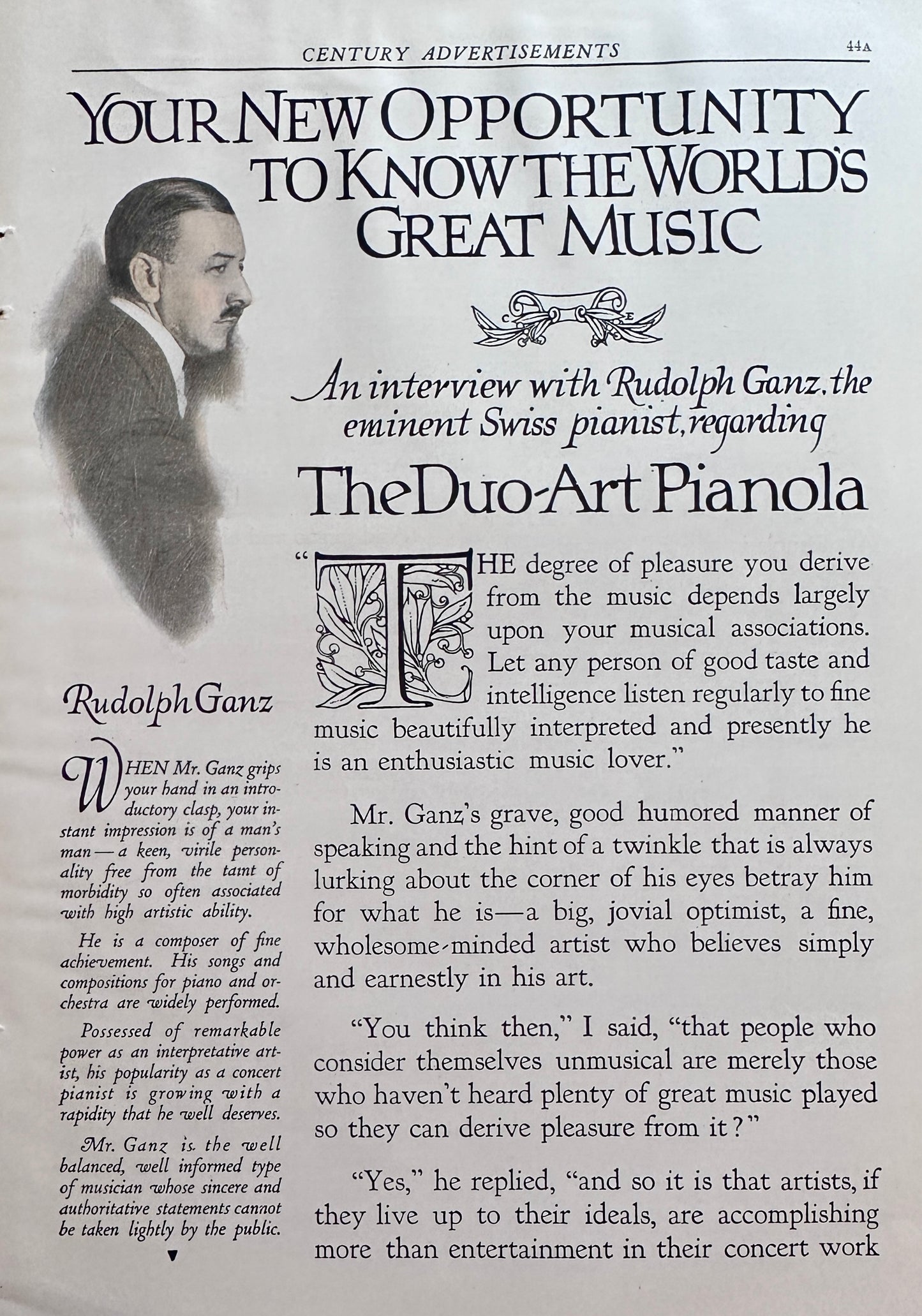 1916 - 4 Page Duo-Art Pianola Player Piano Ad from Aeolian Co #N1434
