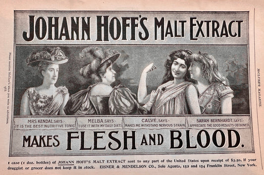 1898 Johann Hoff's Malt Extract Makes Flesh & Blood Ad #N1439