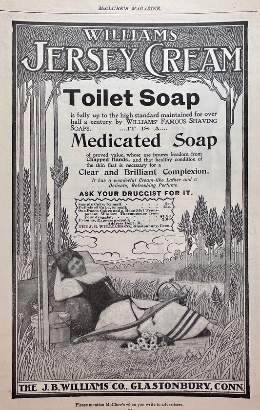 1898 Jersey Cream Toilet Soap - It is A Medicated Soap - Ad #N1443