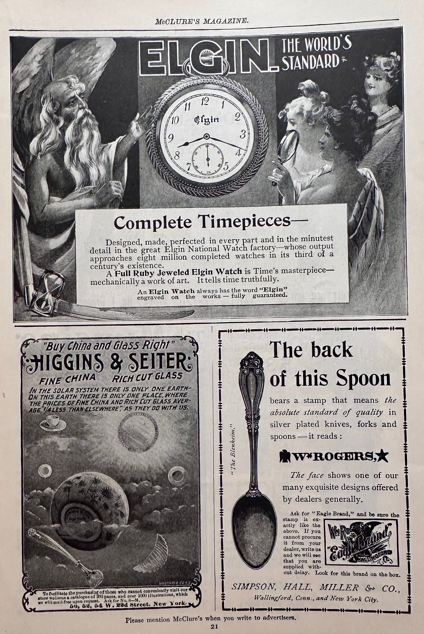 1898 Elgin Watches - The World's Standard Ad #N1473