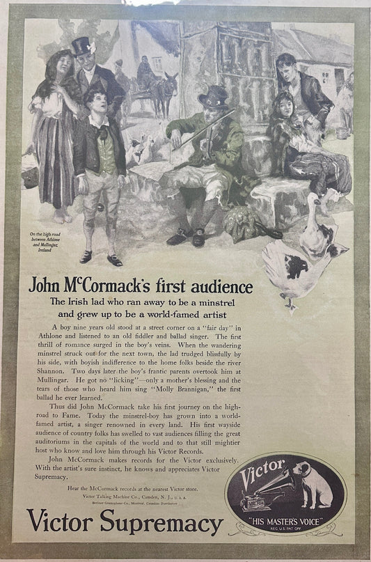 1919 Victor Records - John McCormack - Victor Talking Machine Ad #184