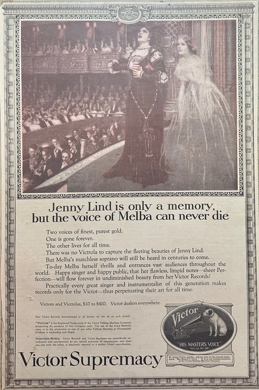 1918 Victrola - Jenny Lind - Victor Talking Machine Ad #190