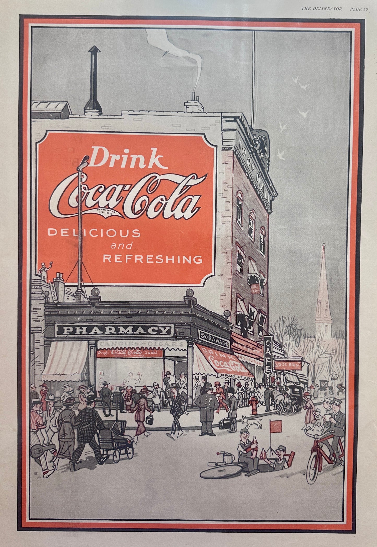 1919 Large Classic Coca-Cola Masterpiece Ad #178