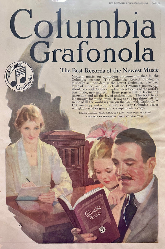 1919 Columbia Grafonola Antique Ad + Bakers Coconut Pantry Ad #177