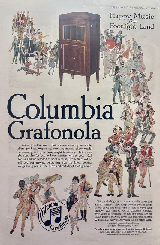 1919 Columbia Grafonola & Recording Artists + Sunshine Biscuits Ad#175