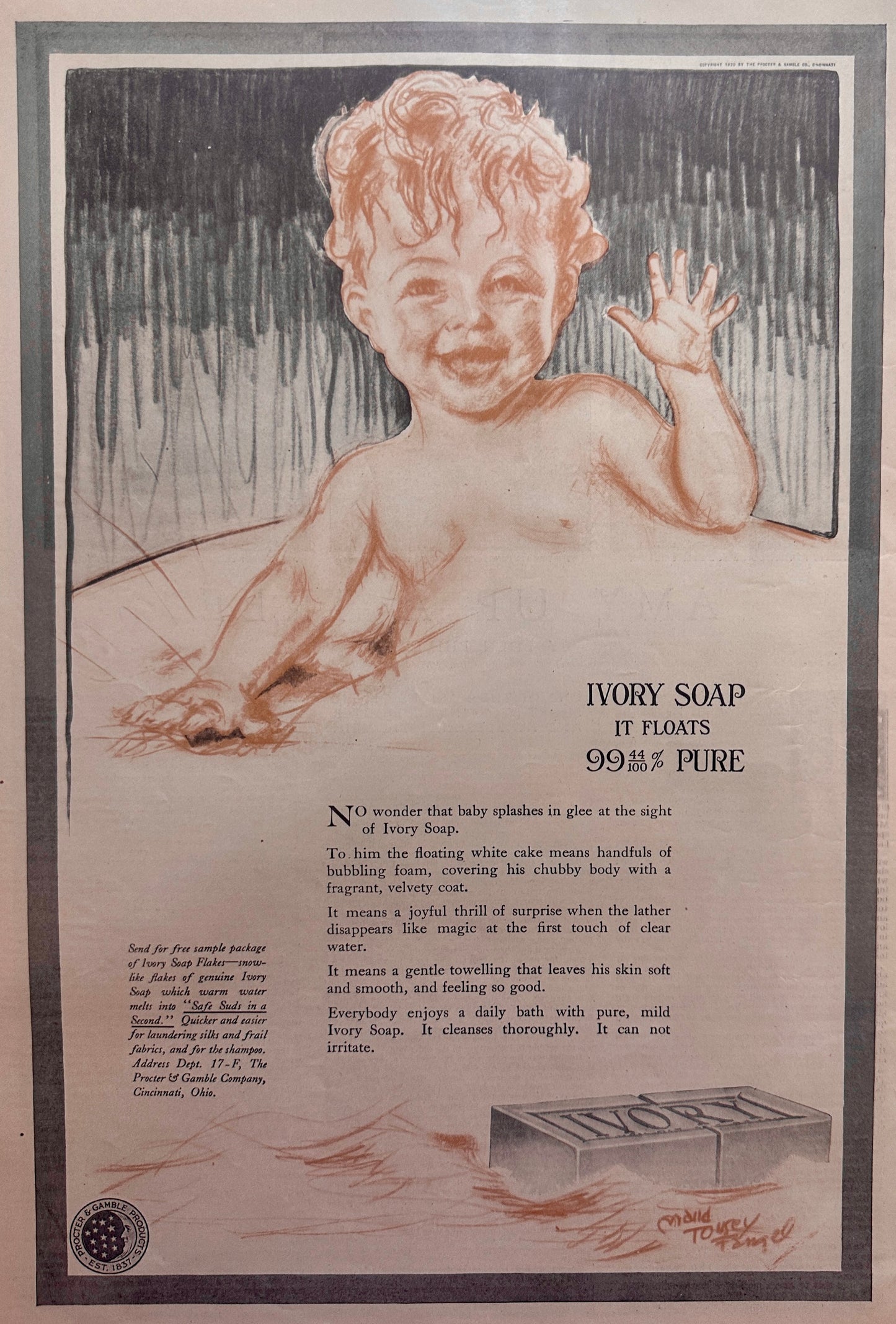 1920 Ivory Soap  - Safe for Babies' Bath Ad #168