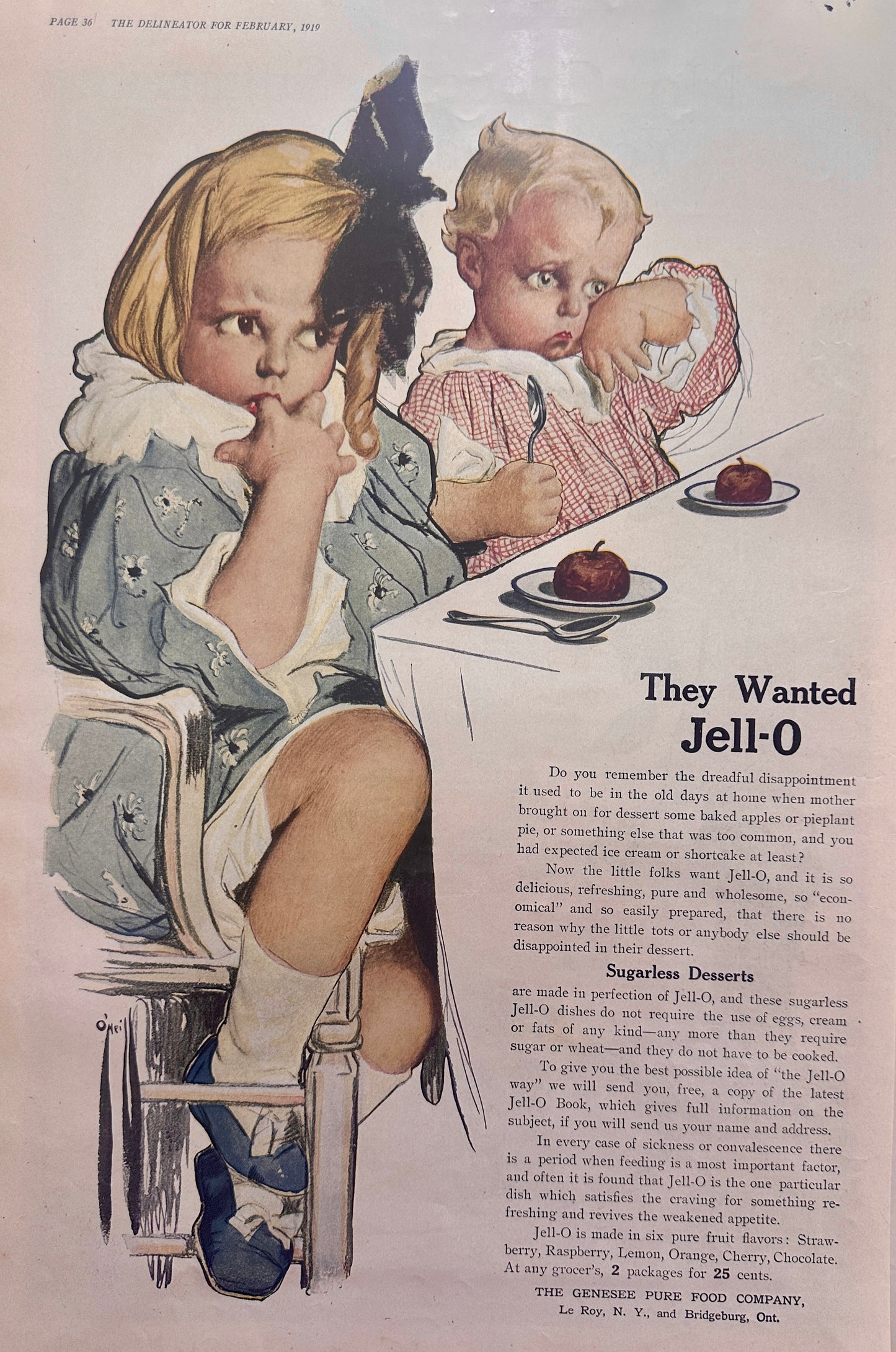 1919 Jell-O - They Wanted Jell-O   & Sun-Maid Raisins Ad #164