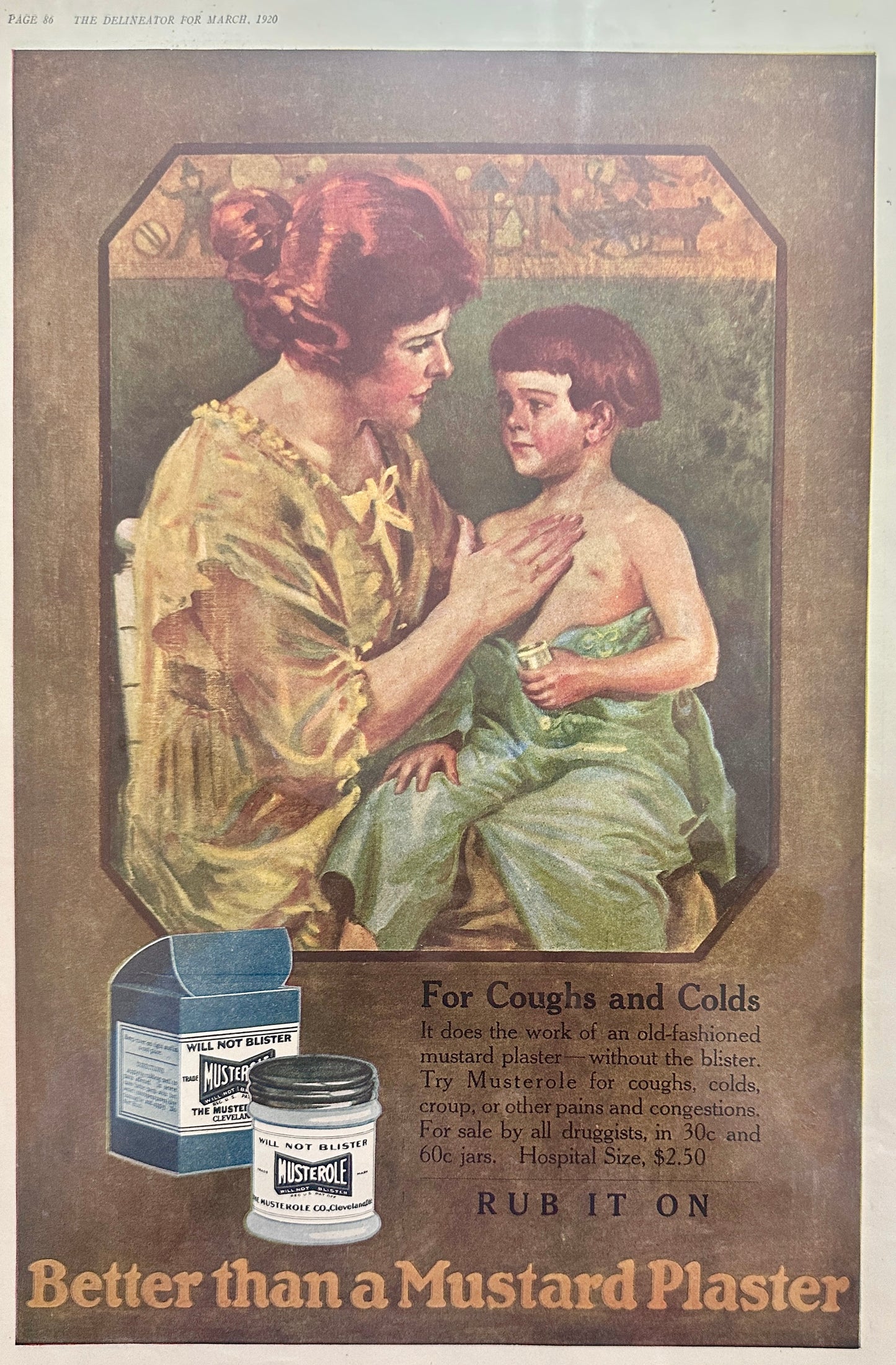 1920 Musterole Liniment Rub - For Coughs & Colds -Ad #155