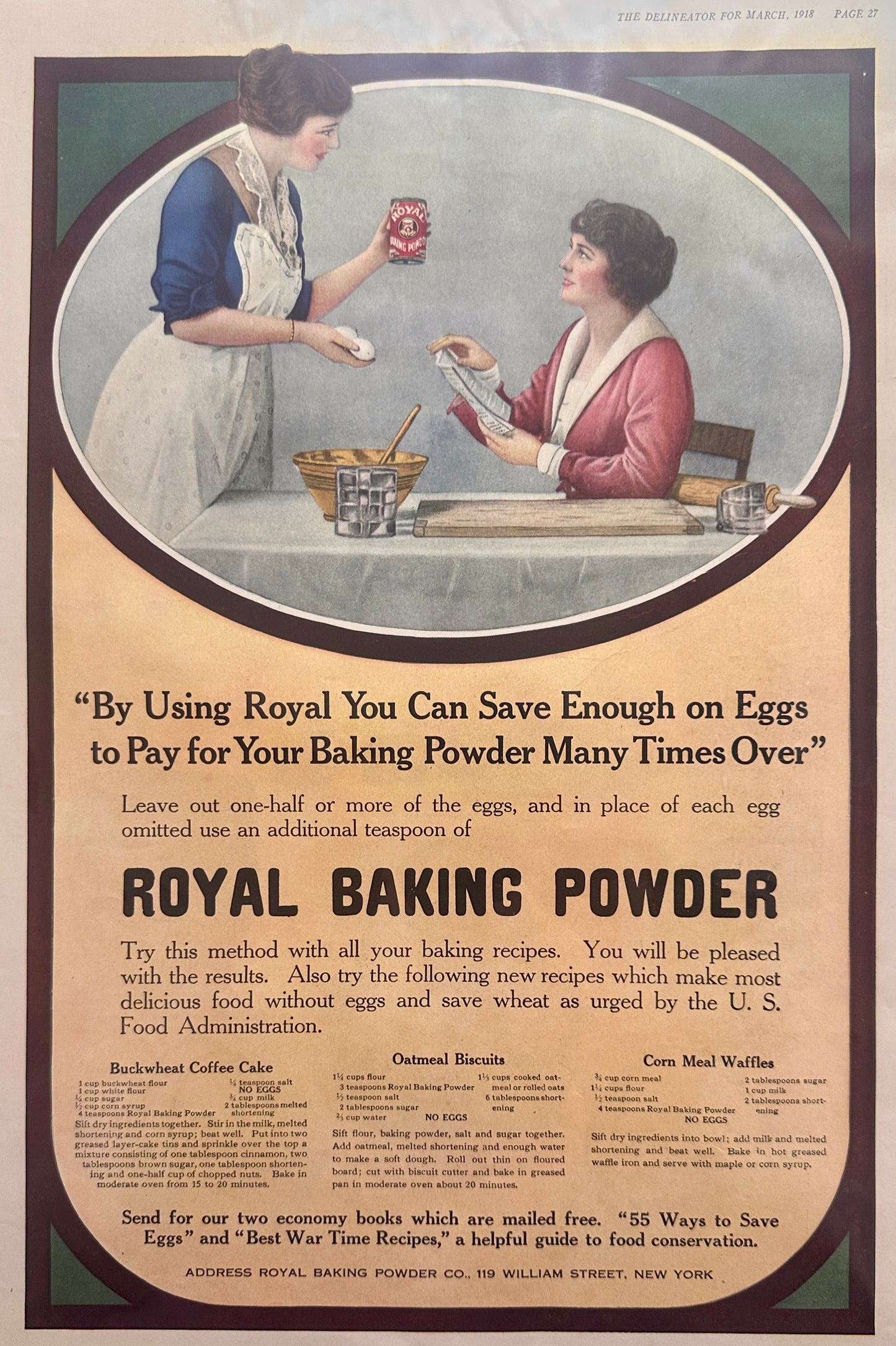 1918 Royal Baking Powder Advertisements - Pantry Decor Ad #151A