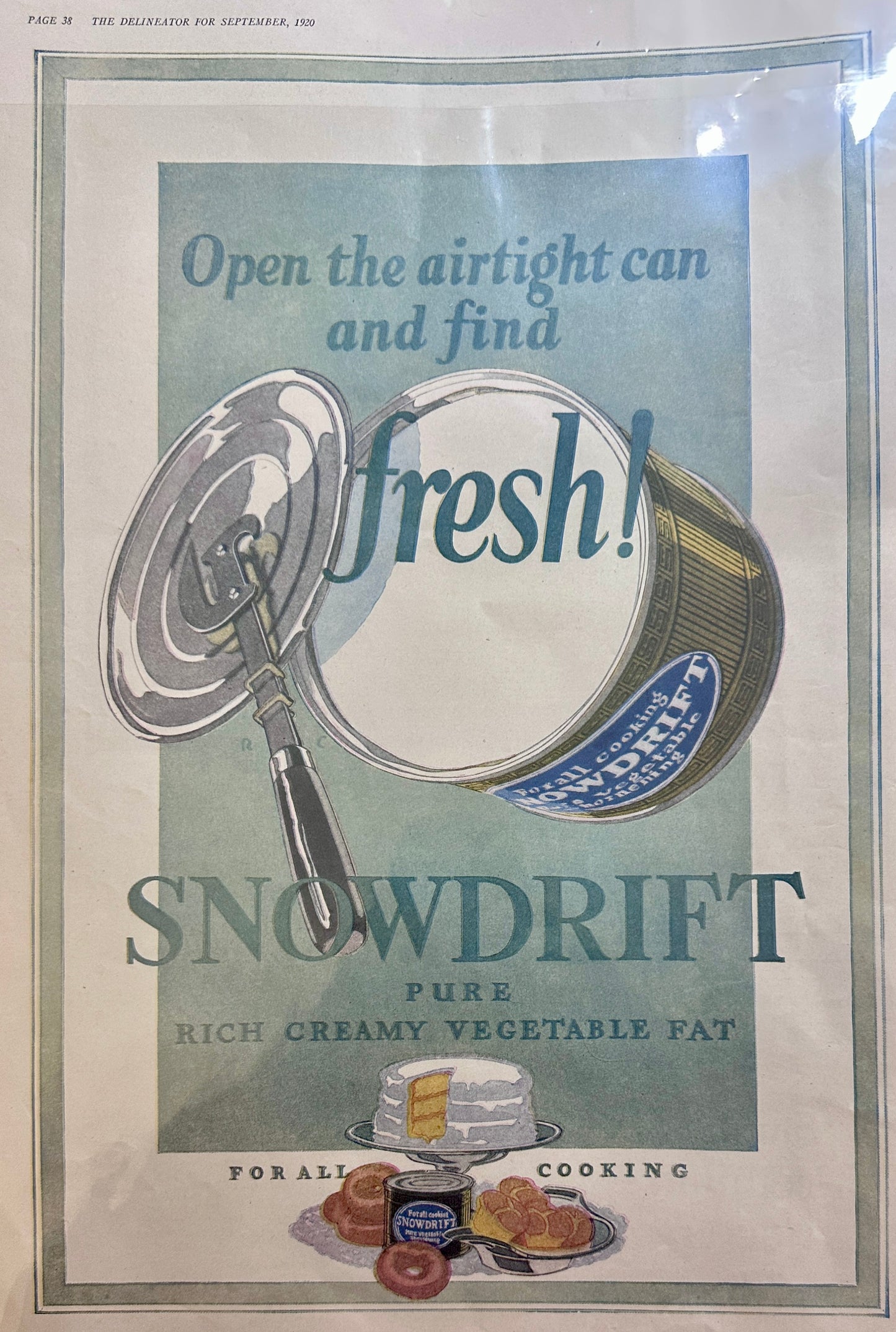 1920 Set of (2) Antique Snowdrift Vegetable Shortening Ads Lot #130-1-2