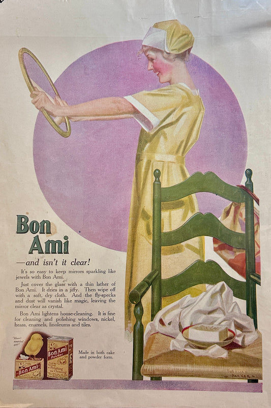 Set of (2) 1920 Colorful Bon Ami Cleanser Ads #128-1-2
