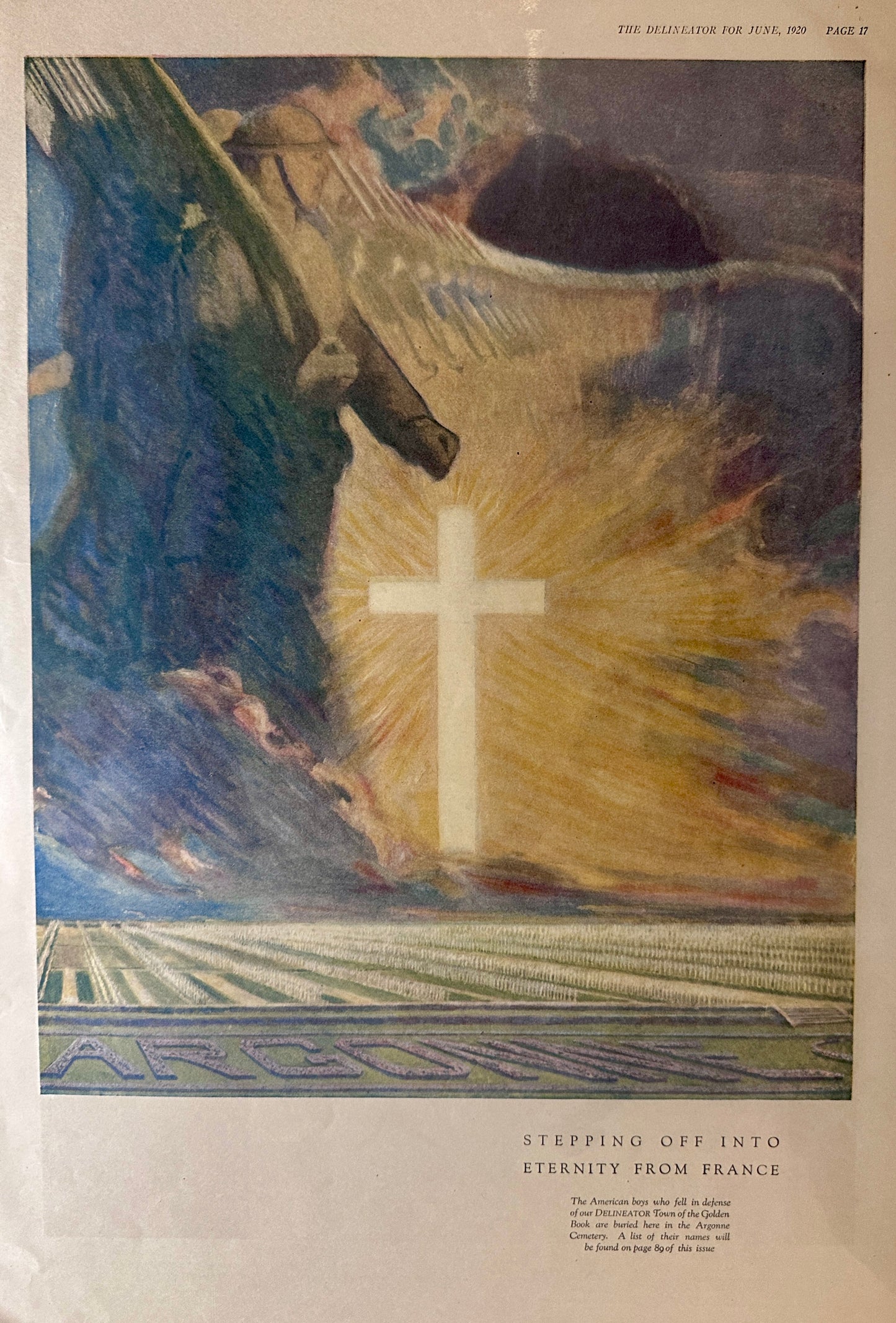 1919 - 1920 WWI Tribute to Fallen Soldiers - Religious Nature - Set of 3 #0099
