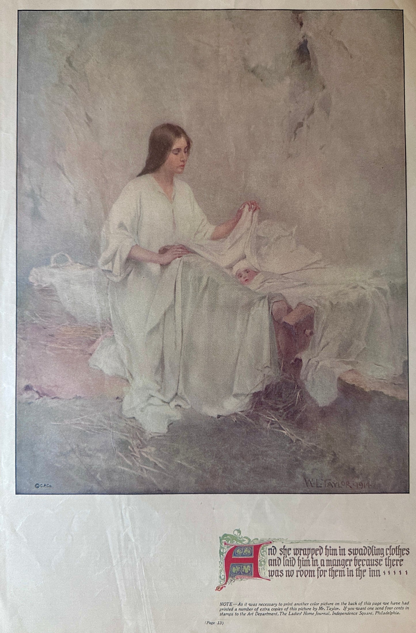 1919 - 1920 WWI Tribute to Fallen Soldiers - Religious Nature - Set of 3 #0099