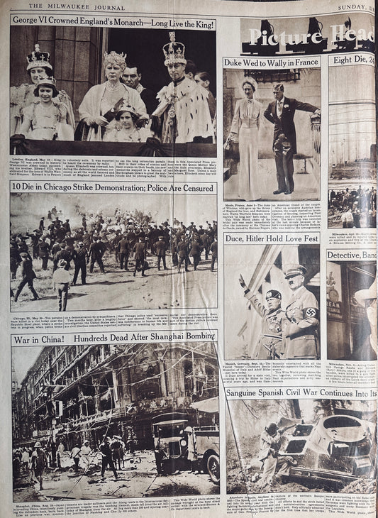 1937-Dec-26 Picture Headlines of 1937 Milwaukee Journal - Hindenburg HH0002