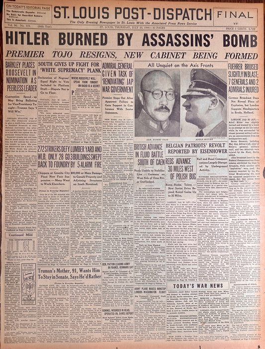 1944-July-20 HITLER BURNED BY ASSASSINS' BOMB - HH0065