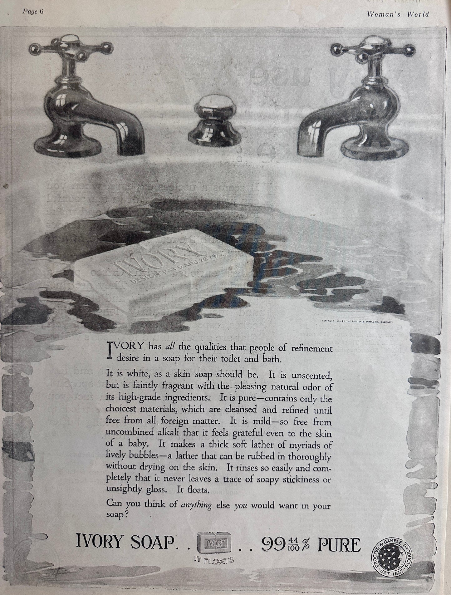 Set of (4) Ivory Soap Flakes Advertisements 1917- 1920 Set #105