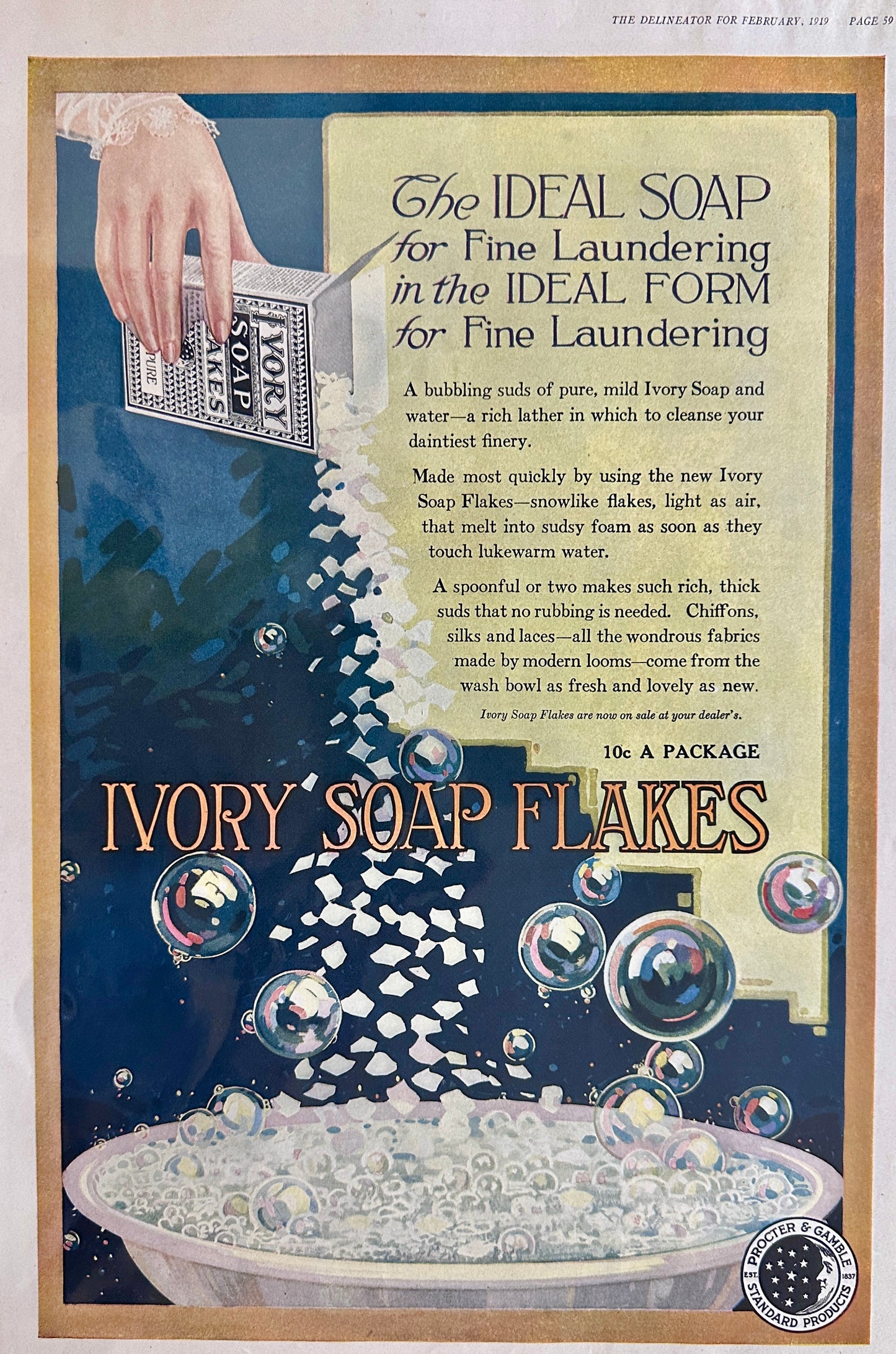 Set of (4) Ivory Soap Flakes Advertisements 1917- 1920 Set #105