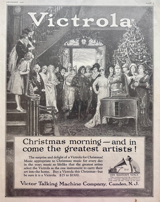 1922 Victrola Console For Christmas - Vintage Ad #94