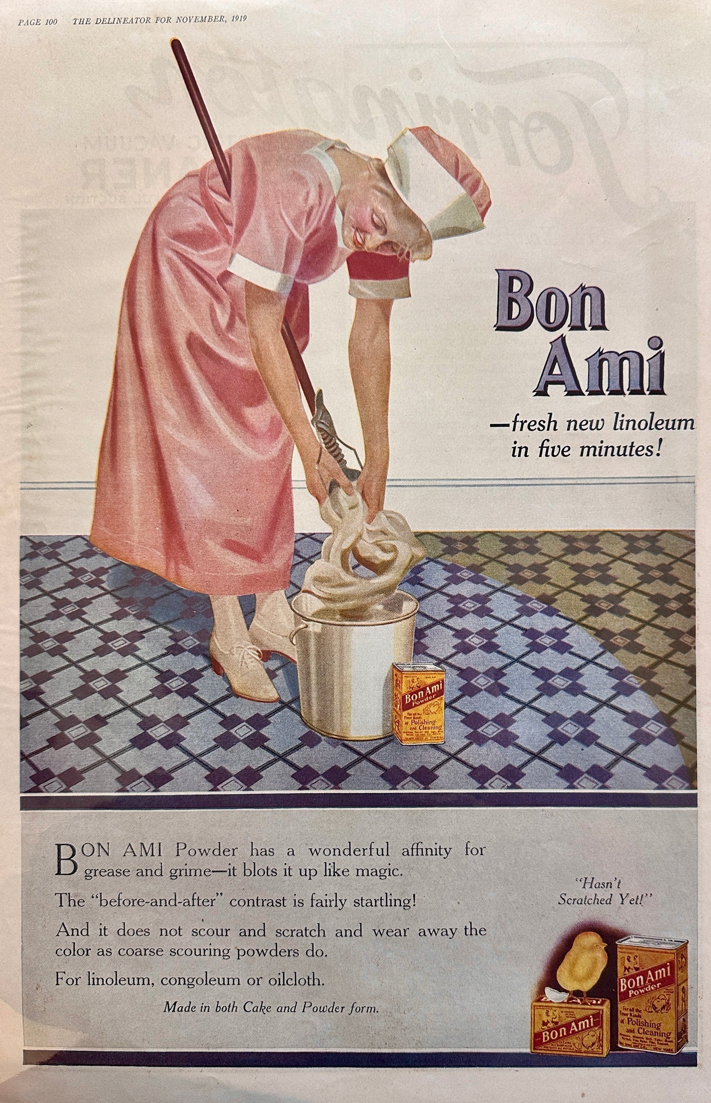 Set of (2)  Colorful Bon Ami Cleanser Ads #84-1-2